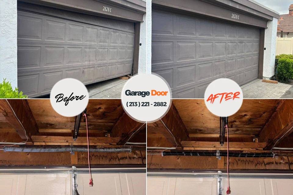 Before and after: garage door repair The Hideout, PA